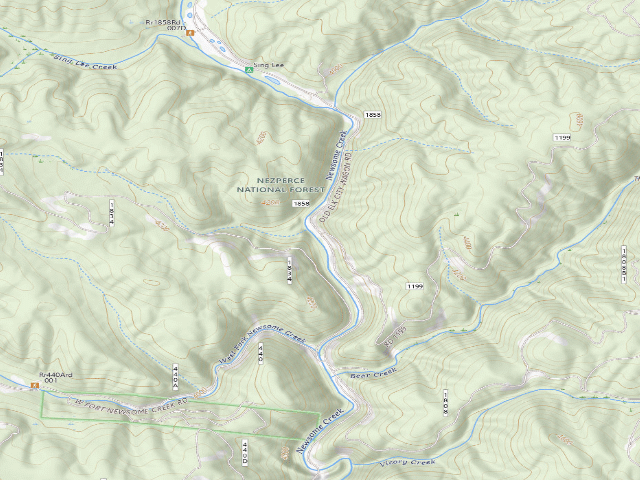 USGS topographic map of USFS dispersed camp — ID #453
