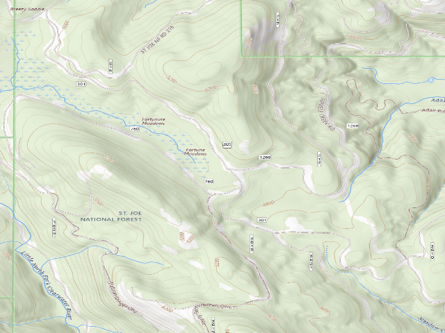 USGS topographic map of USFS dispersed camp — ID #454