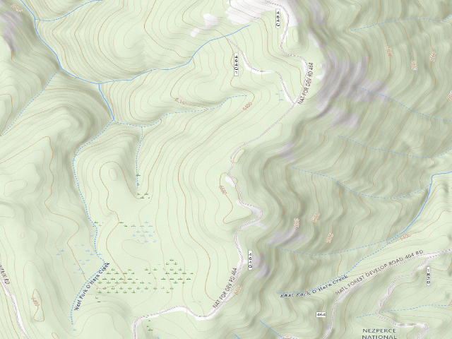 USGS topographic map of USFS dispersed camp — ID #456
