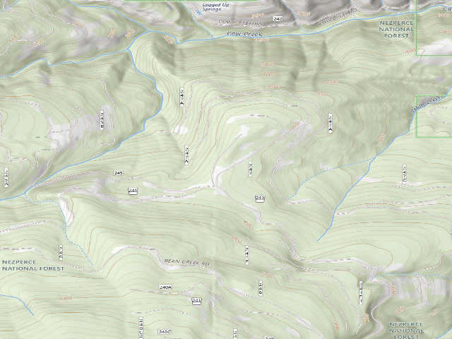 USGS topographic map of USFS dispersed camp — ID #457