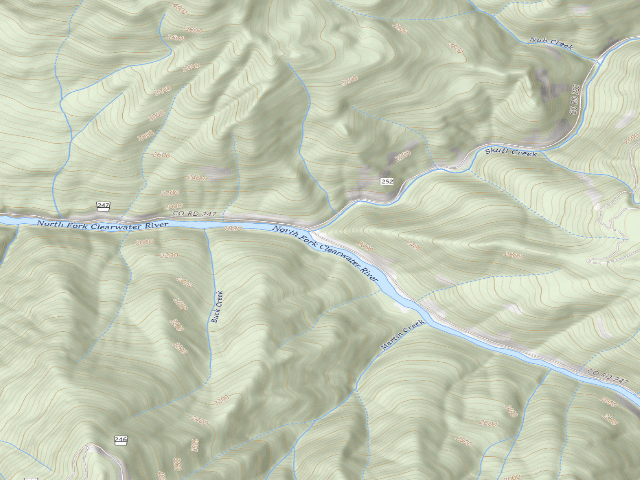 USGS topographic map of USFS dispersed camp — ID #462