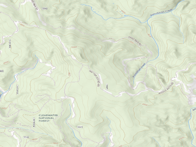 USGS topographic map of USFS dispersed camp — ID #467
