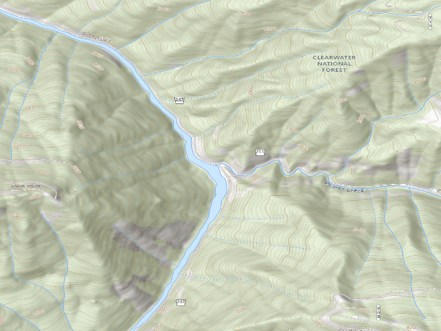 USGS topographic map of USFS dispersed camp — ID #474
