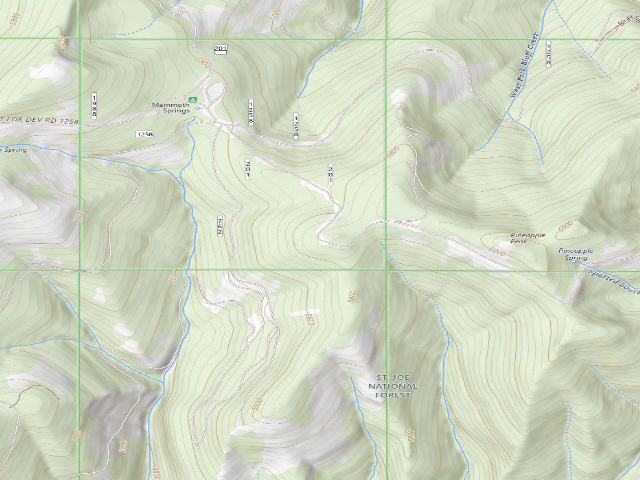 USGS topographic map of USFS dispersed camp — ID #476