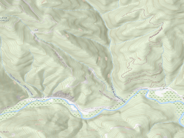 USGS topographic map of USFS dispersed camp — ID #477