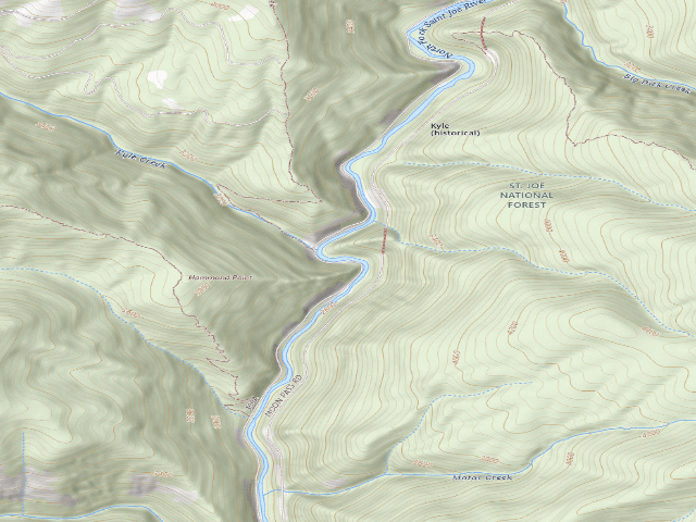 USGS topographic map of USFS dispersed camp — ID #481