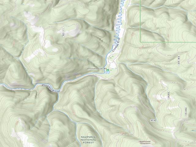 USGS topographic map of USFS dispersed camp — ID #483