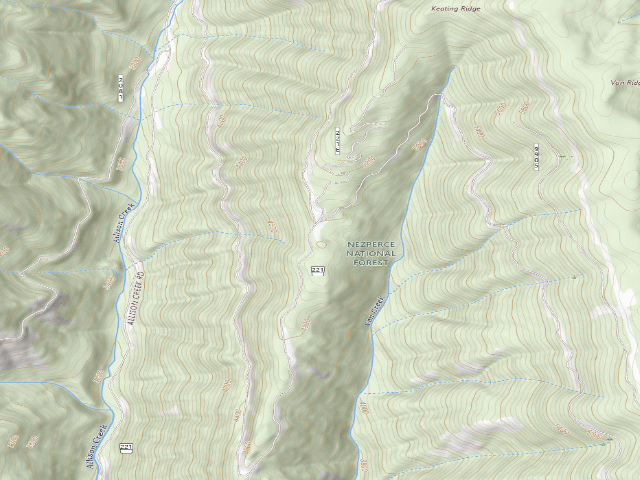 USGS topographic map of USFS dispersed camp — ID #487