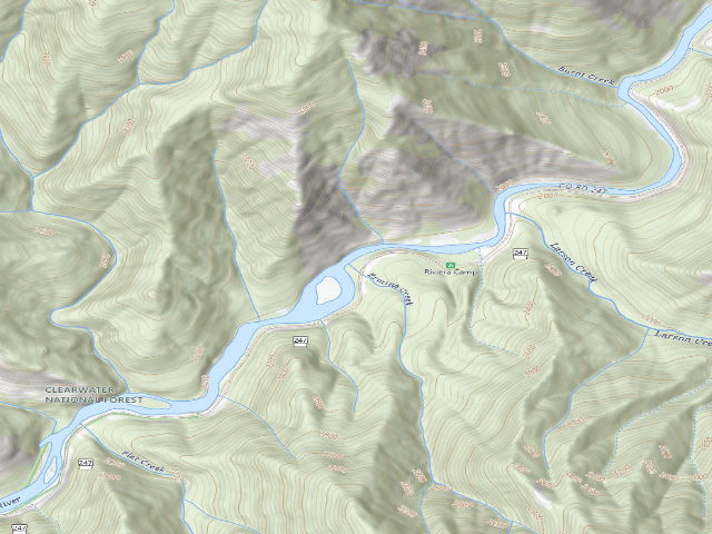 USGS topographic map of USFS dispersed camp — ID #488
