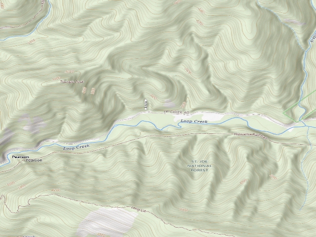 USGS topographic map of USFS dispersed camp — ID #489
