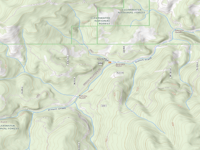 USGS topographic map of USFS dispersed camp — ID #491