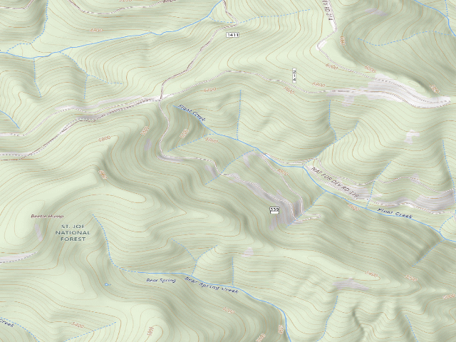 USGS topographic map of USFS dispersed camp — ID #492
