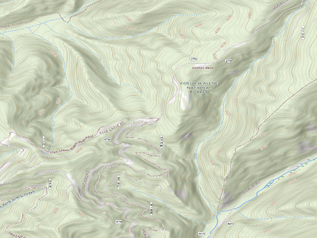 USGS topographic map of USFS dispersed camp — ID #497