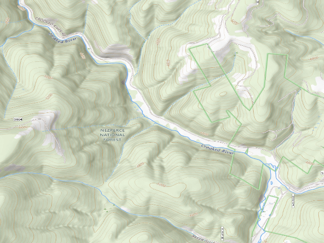 USGS topographic map of USFS dispersed camp — ID #498