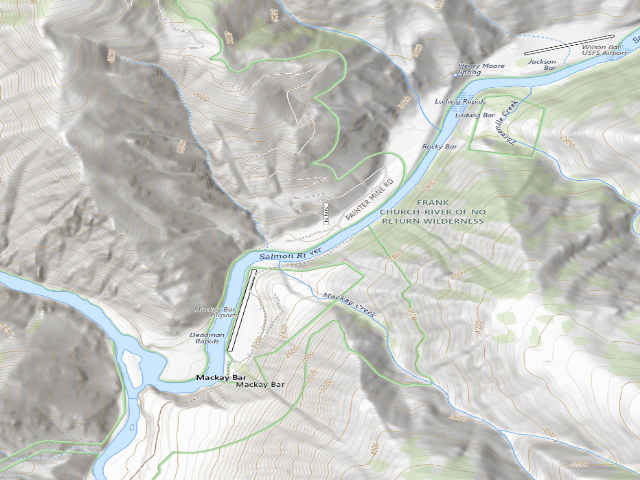 USGS topographic map of USFS dispersed camp — ID #499