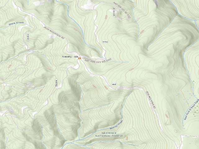 USGS topographic map of USFS dispersed camp — ID #500