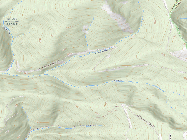 USGS topographic map of USFS dispersed camp — ID #505
