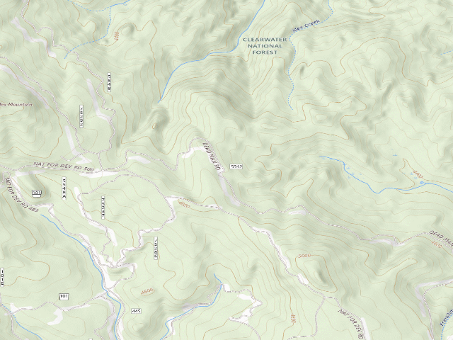 USGS topographic map of USFS dispersed camp — ID #508