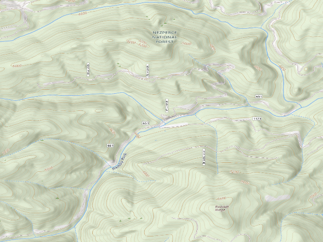 USGS topographic map of USFS dispersed camp — ID #513