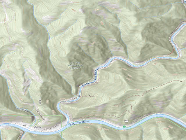 USGS topographic map of USFS dispersed camp — ID #516