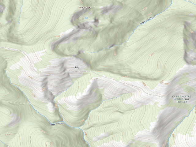 USGS topographic map of USFS dispersed camp — ID #518
