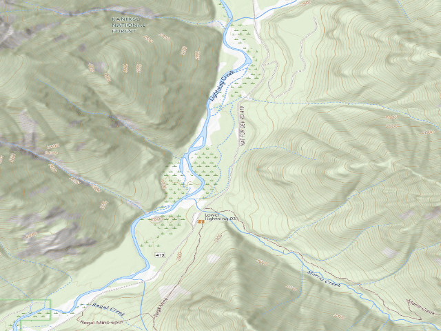 USGS topographic map of USFS dispersed camp — ID #520