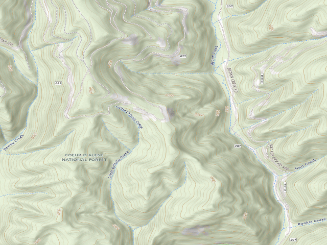 USGS topographic map of USFS dispersed camp — ID #521