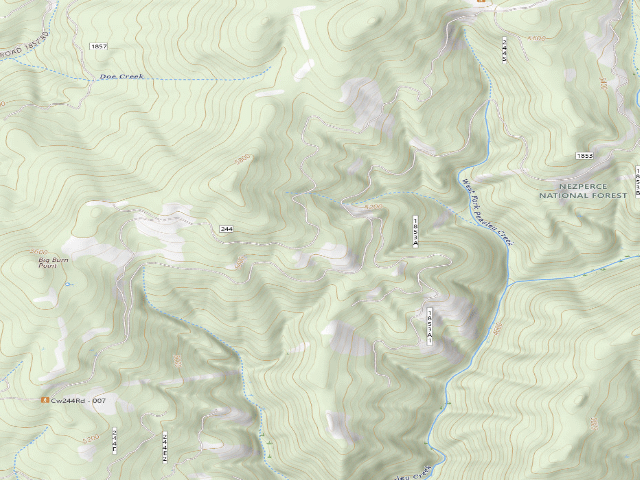 USGS topographic map of USFS dispersed camp — ID #522