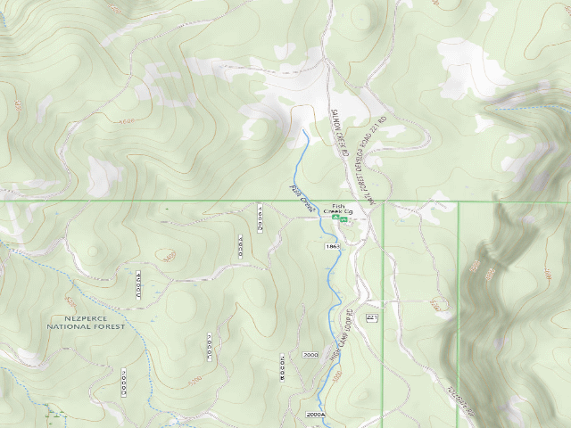 USGS topographic map of USFS dispersed camp — ID #524