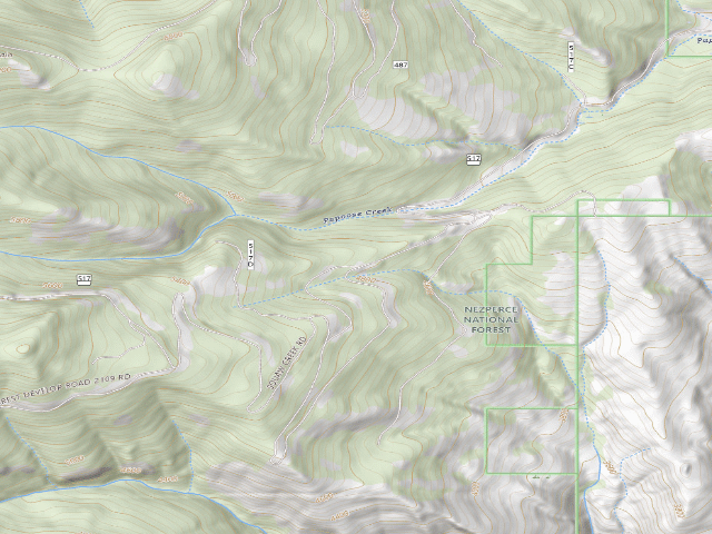 USGS topographic map of USFS dispersed camp — ID #526