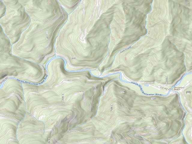 USGS topographic map of USFS dispersed camp — ID #527
