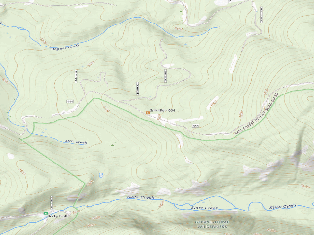 USGS topographic map of USFS dispersed camp — ID #529