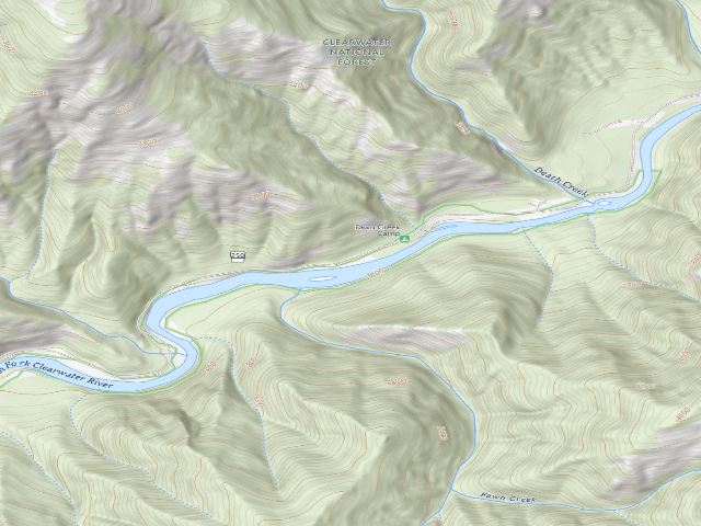 USGS topographic map of USFS dispersed camp — ID #530