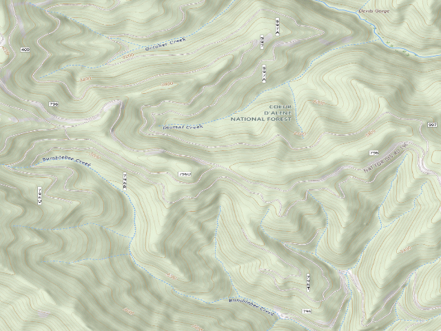 USGS topographic map of USFS dispersed camp — ID #531