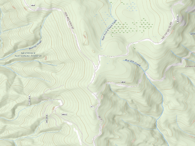 USGS topographic map of USFS dispersed camp — ID #534