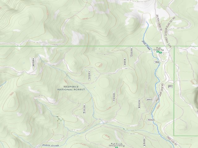 USGS topographic map of USFS dispersed camp — ID #538