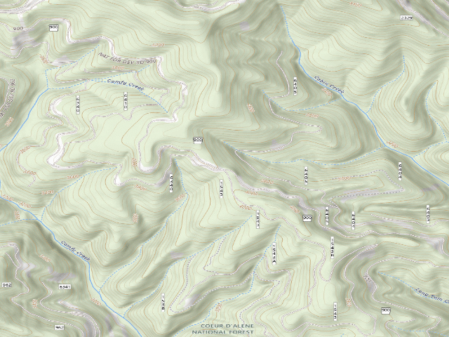 USGS topographic map of USFS dispersed camp — ID #539