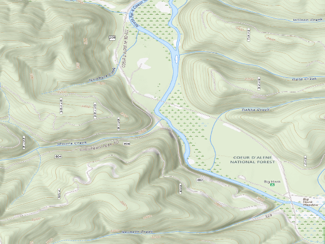 USGS topographic map of USFS dispersed camp — ID #540