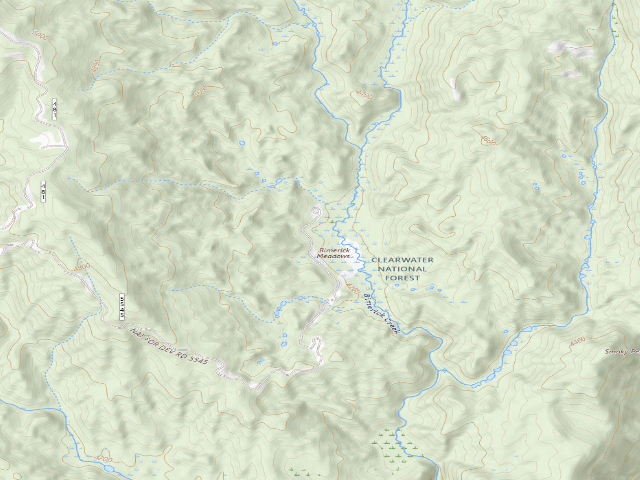 USGS topographic map of USFS dispersed camp — ID #542