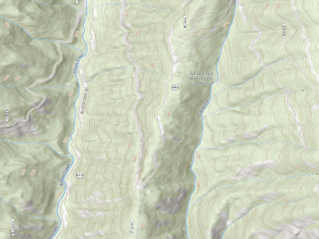 USGS topographic map of USFS dispersed camp — ID #545