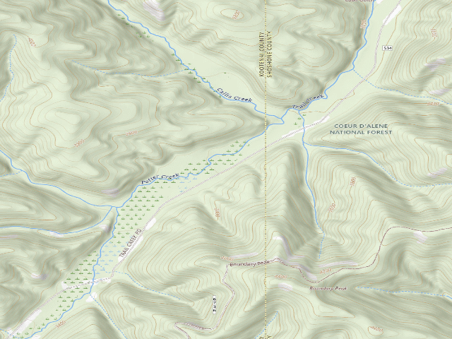 USGS topographic map of USFS dispersed camp — ID #548