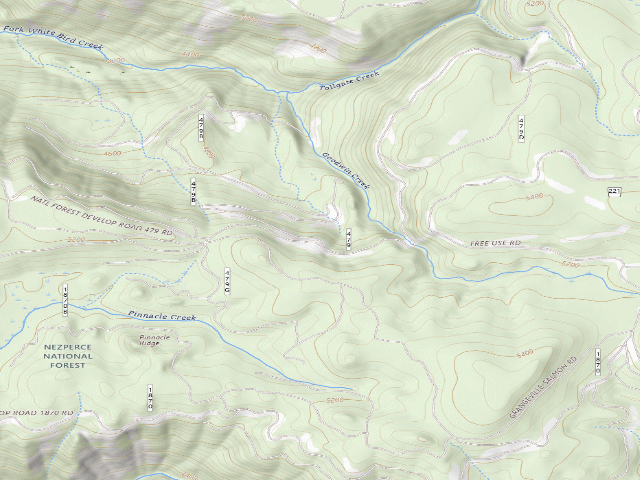 USGS topographic map of USFS dispersed camp — ID #551