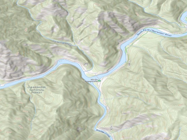 USGS topographic map of USFS dispersed camp — ID #552