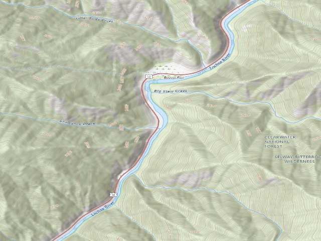 USGS topographic map of USFS dispersed camp — ID #571