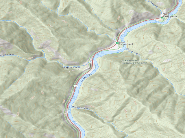 USGS topographic map of USFS dispersed camp — ID #577