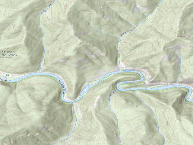USGS topographic map of USFS dispersed camp — ID #58