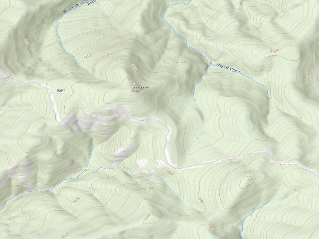 USGS topographic map of USFS dispersed camp — ID #583