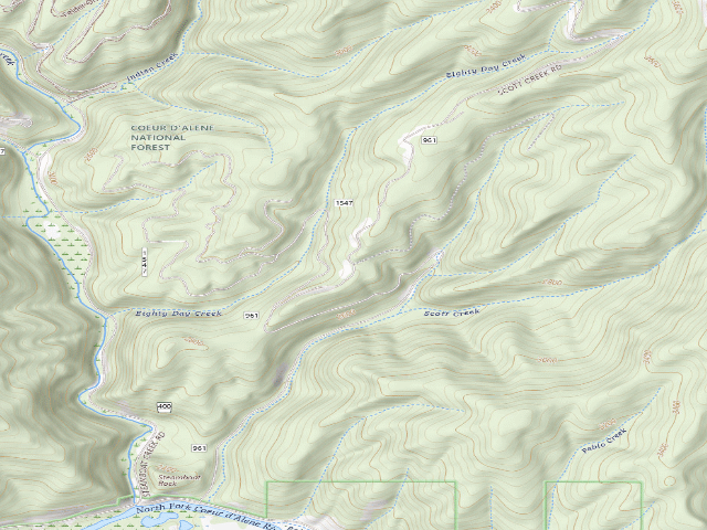 USGS topographic map of USFS dispersed camp — ID #585