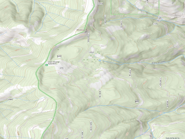 USGS topographic map of USFS dispersed camp — ID #587
