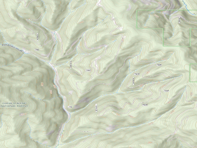 USGS topographic map of USFS dispersed camp — ID #588